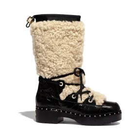 香奈儿/Chanel 米色与黑. 长靴 G35157_Y53513_C0204