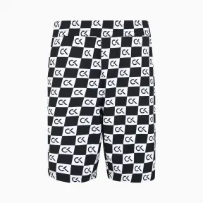 Calvin Klein 男装梭织撞色棋盘格运动中裤 4Ms0S894-休闲运动系列