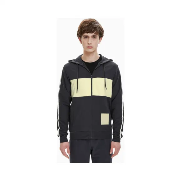 卡尔文·克莱恩/Calvin Klein 男士新款撞色拉链连帽针织休闲上装 4MS9J429-休闲运动系列