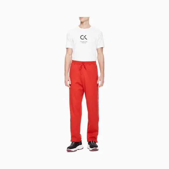 卡尔文·克莱恩/Calvin Klein 男士新款抽绳LOGO边针织休闲下装 4MS9P641-休闲运动系列