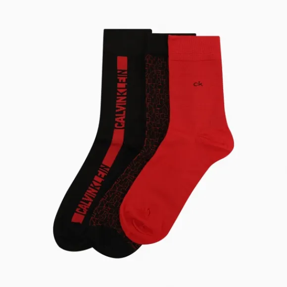 卡尔文·克莱恩/Calvin Klein 女士新款三双装袜子 ECF118A-配件系列