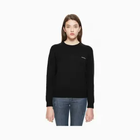 卡尔文·克莱恩/Calvin Klein 女士新款圆领LOGO针织衫 J209574-牛仔休闲系列