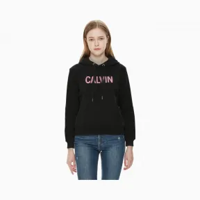 卡尔文·克莱恩/Calvin Klein 女士新款LOGO连帽针织休闲服 J210685-牛仔休闲系列