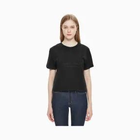 卡尔文·克莱恩/Calvin Klein 女士新款LOGO短款针织休闲服 J210807-牛仔休闲系列