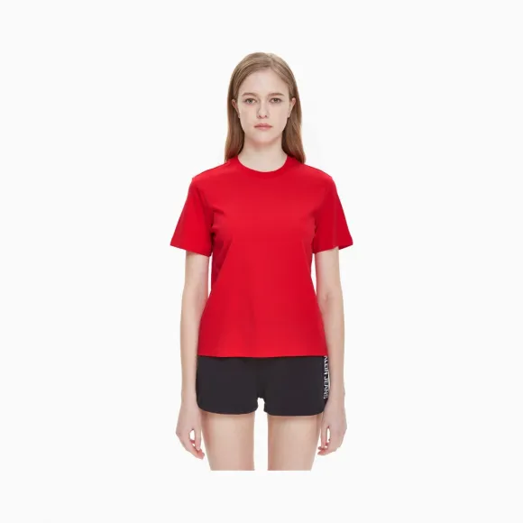 卡尔文·克莱恩/Calvin Klein 女士新款纯棉圆领短袖T恤 J211335-牛仔休闲系列