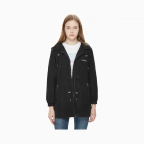 卡尔文·克莱恩/Calvin Klein 女士新款拉链连帽抽绳单夹克 J211368-牛仔休闲系列