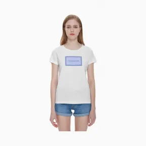 卡尔文·克莱恩/Calvin Klein 女士新款纯棉LOGO印花T恤 J211465-牛仔休闲系列