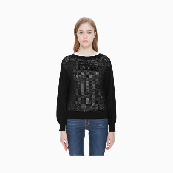 卡尔文·克莱恩/Calvin Klein 女士新款宽松版针织衫 J211469-牛仔休闲系列