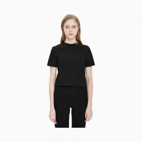 卡尔文·克莱恩/Calvin Klein 女士新款纯棉圆领短袖短款T恤 J211626-牛仔休闲系列