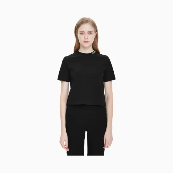 卡尔文·克莱恩/Calvin Klein 女士新款纯棉圆领短袖短款T恤 J211626-牛仔休闲系列