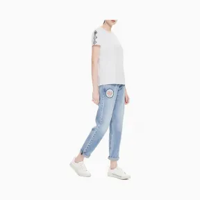 卡尔文·克莱恩/Calvin Klein 女士新款纯棉圆领短袖T恤 J211704-牛仔休闲系列
