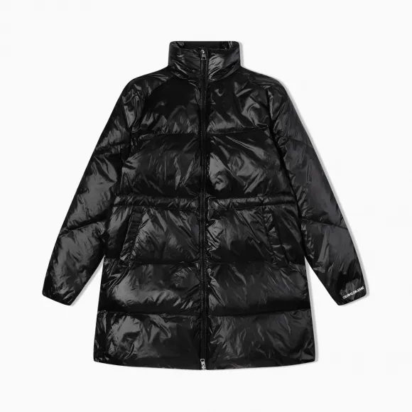 卡尔文·克莱恩/Calvin Klein CALVIN KLEIN女装新款立领保暖羽绒服外套 J212096-牛仔休闲系列