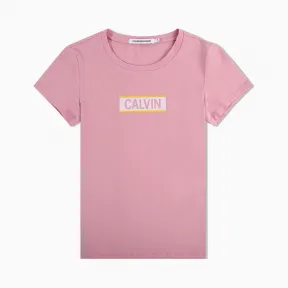 卡尔文·克莱恩/Calvin Klein 女士新款Logo圆领短袖T恤 J212353-牛仔休闲系列