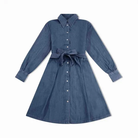 卡尔文·克莱恩/Calvin Klein CALVIN KLEIN女装时尚休闲翻领牛仔连衣裙 J212633-牛仔休闲系列