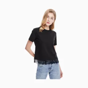 卡尔文·克莱恩/Calvin Klein CALVIN KLEIN 女装纯棉Logo圆领短袖T恤 J213017-配件系列