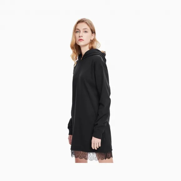 卡尔文·克莱恩/Calvin Klein CALVIN KLEIN 女装纯棉连帽长袖连衣裙 J213277-配件系列