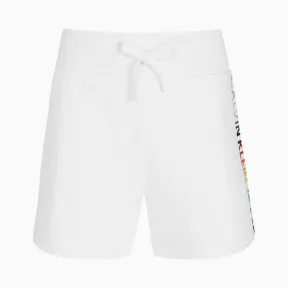 Calvin Klein 女装 纯棉彩虹Logo图案休闲短裤 J214503-牛仔休闲系列