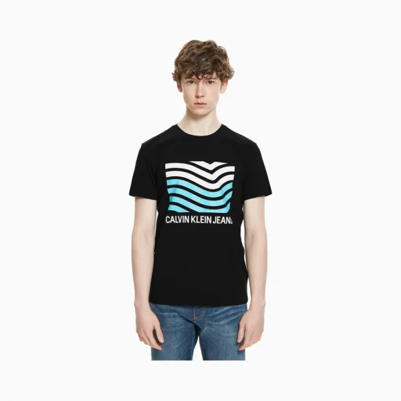 卡尔文·克莱恩/Calvin Klein 男士新款短袖印花T恤 J311713-牛仔休闲系列