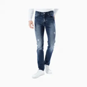 卡尔文·克莱恩/Calvin Klein 男士新款做旧中腰修身直筒牛仔裤CKJ025 J312932-牛仔休闲系列