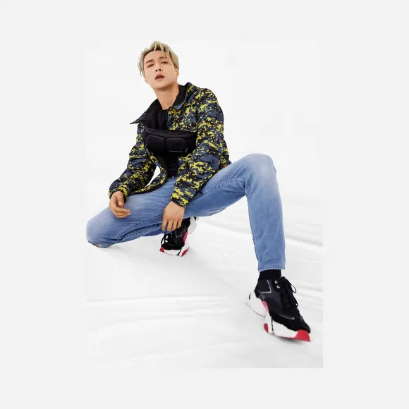 【张艺兴同款】Calvin Klein 男装中腰猫须磨白时髦楔形牛仔裤Ckj059 J314701-牛仔休闲系列