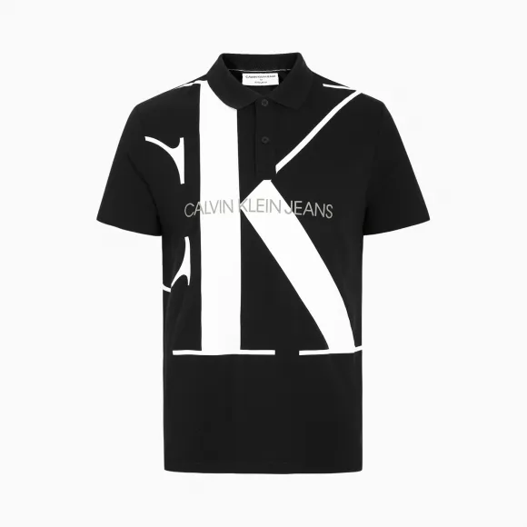 Calvin Klein 男装 翻领纯棉Polo衫J315841-牛仔休闲系列