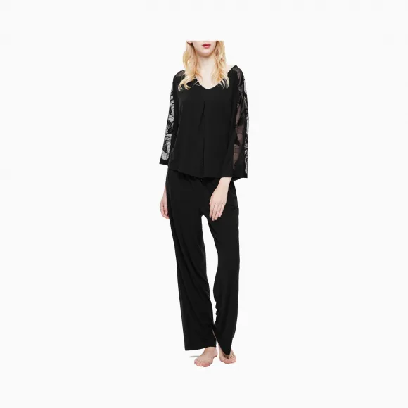 卡尔文·克莱恩/Calvin Klein 女士含桑蚕丝纯色针织家居服 QS6329-内衣系列