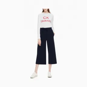卡尔文·克莱恩/Calvin Klein 女士新款针织休闲裤/阔腿裤 W76075107C-CKCK