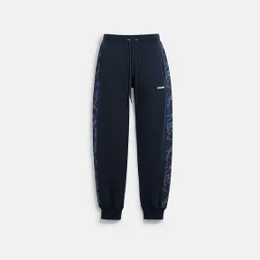 蔻驰/Coach 蓝色 迷彩印花运动裤 CB813-BLU-M