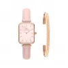 丹尼尔·惠灵顿/Daniel Wellington Quadro Pressed Rouge + Classic Bracelet 日本石英机芯 套装 DW00501482