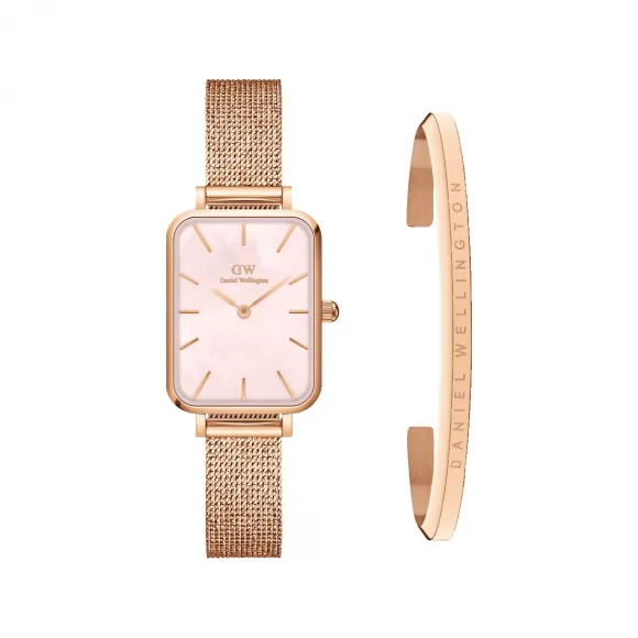 丹尼尔·惠灵顿/Daniel Wellington Quadro Pressed melrose + Classic Bracelet 日本石英机芯 套装 DW00501484