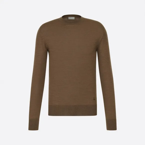 迪奥/Dior 深驼色羊毛小蜜蜂标识刺绣毛衫 013M600AT069-C181