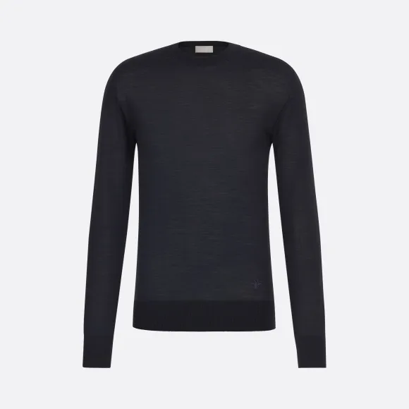 迪奥/Dior 深蓝色初剪羊毛小蜜蜂标识卫衣 013M600AT069-C585