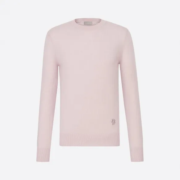 迪奥/Dior 淡粉色羊绒“CD Gothique”标志针织衫 013M602AT070-C484