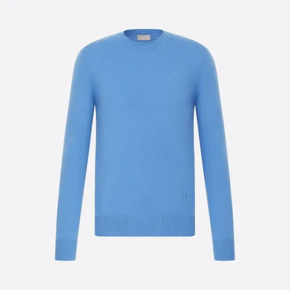 迪奥/Dior 蓝色哥特式“CD”徽标羊绒毛衫 013M602AT070-C575