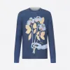 迪奥/Dior DIOR AND ALEX FOXTON 深蓝色羊毛玫瑰标志针织衫 013M606AT082-C582