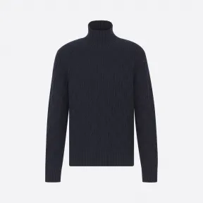 迪奥/Dior 海军蓝羊毛和羊绒“CD”菱形花纹高领毛衫 013M607AT074-C540