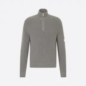 迪奥/Dior 灰色羊毛半拉链罗纹针织毛衫 013M609AT079-C832