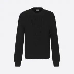 迪奥/Dior 黑色羊毛肩部拉链罗纹针织毛衫 013M614AT079-C900