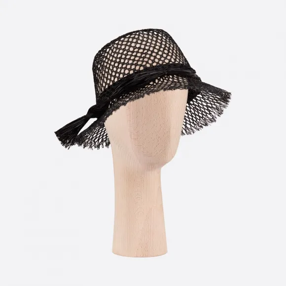 迪奥/Dior 黑色藤格纹 Dior Jardin 麻草帽 02JDI967G177-C900