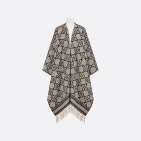 迪奥/Dior D-Cannage 披风 米色和黑色山羊绒面料 21CAN370I006_C140_TU
