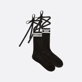 迪奥/Dior 系带中筒袜 黑色和白色棉质混纺面料 24SOC501C201_C900_TXS