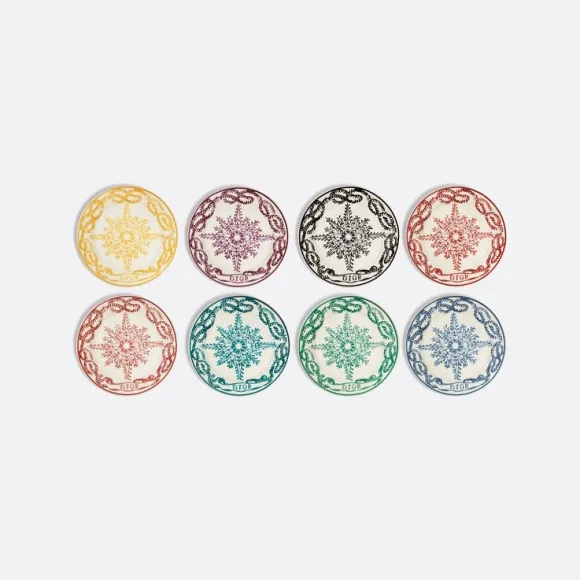 迪奥/Dior 餐盘套装（8 件） 二零二三早春系列多色 Wind Rose 图案 HYJ01CCP2L_C970_TU