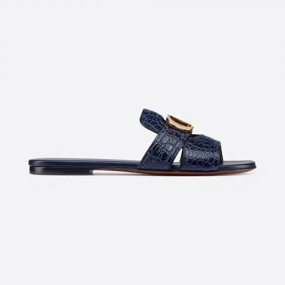 迪奥/Dior 30 MONTAIGNE 靛蓝色鳄鱼皮穆勒鞋系列 KCQ304CRC-S74B