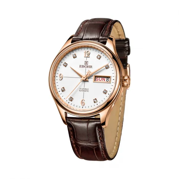 依波/Ebohr 大师系列 32mm 不锈钢，镀玫瑰金色 合成蓝宝石玻璃表镜 女表 11010449