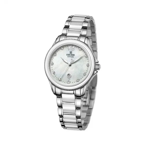 依波/Ebohr 卡纳系列 32.0mm 不锈钢表壳 合成蓝宝石玻璃表镜 女表 11020325