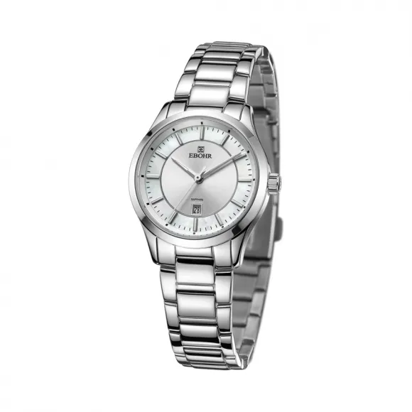 依波/Ebohr 大师系列 30mm 不锈钢表壳 合成蓝宝石玻璃表镜 女表 11060123