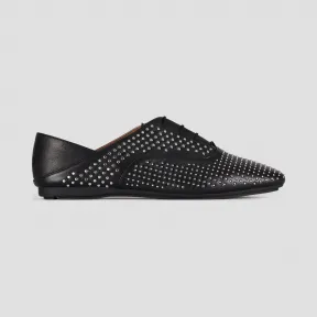 安普里奥·阿玛尼/Emporio Armani 饰铆钉后跟可折叠纳帕皮系带鞋 11665521ao