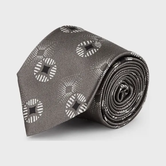 乔治阿玛尼/Giorgio Armani 几何图案真丝领带 46654422wq