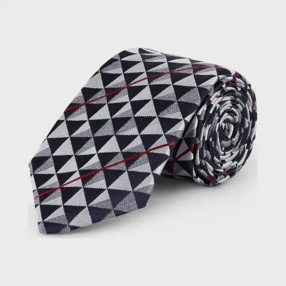 乔治阿玛尼/Giorgio Armani 几何图案提花刺绣面料领带 46665111bh