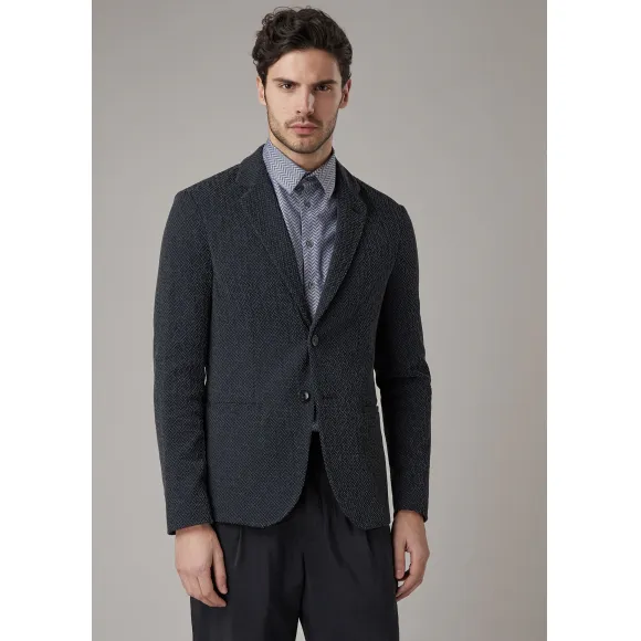 乔治阿玛尼/Giorgio Armani 经编针织高科技面料修身夹克 41869885hb